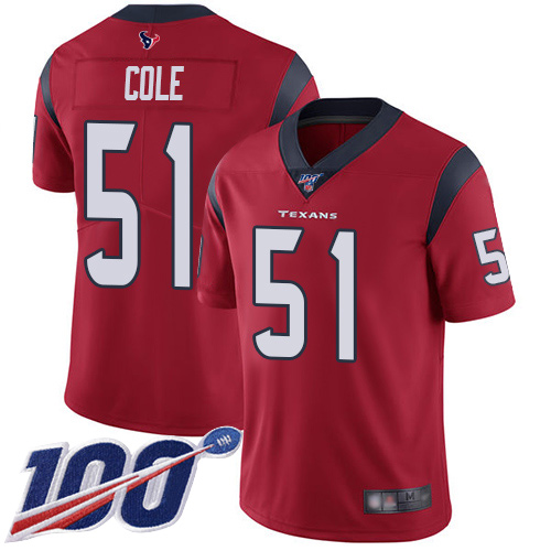 Houston Texans Limited Red Men Dylan Cole Alternate Jersey NFL Football #51 100th Season Vapor Untouchable